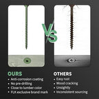 Wood Screws 3-1/2 Inch, FIXLINK Deck Screws #10 x 3-1/2", 105 PCS, Epoxy Coated, T25 Star Bit Above 1500 Hour Salt Spray Coating Outdoor Decking Screws Excellent Rust Resistant for Wood Fence, Green