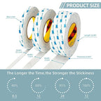 3M Double Sided Tape 0.5 in x 16.5ft PE Foam Tape Strips for Crafts Picture Hanging Poster Alarm Sensor Arts DIY Home Deco