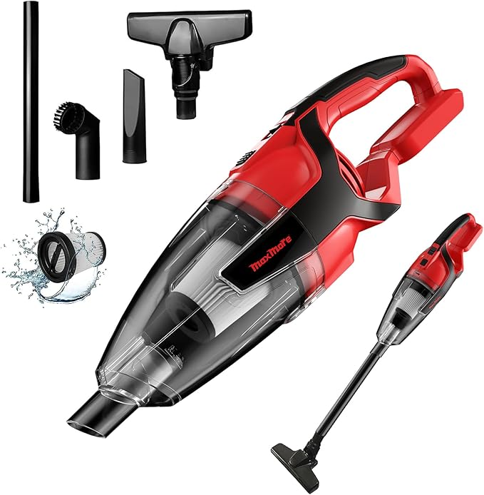 MaxMore 120W Cordless Handheld Vacuum Cleaner Compatible with Milwaukee 18V Battery (Tool Only) Portable Stick Vacuum for Home Hard Floor Carpet Car Pet Hair Cleaning