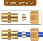 Brass compression tube pipe fitting connector Straight Coupling Adapter 3/8" Tube OD x 1/8" NPT Female Connector (3/8od to 1/8npt)