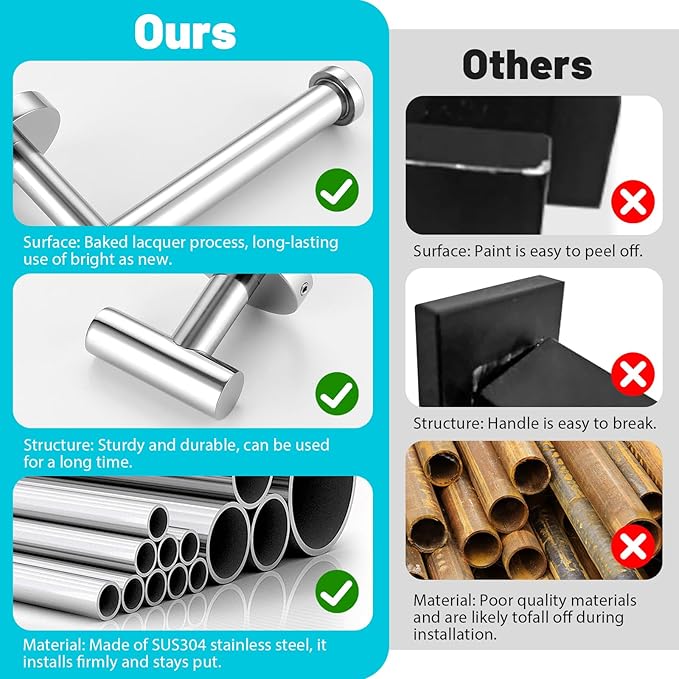 Chrome Bathroom Hardware Set, 6 Pieces Towel Bar Towel Holder Set Includes 19.68/23.6in Towel Bar, Toilet Paper Holder,Towel Ring and Towel Hook Wall Mount Bathroom Accessories Set