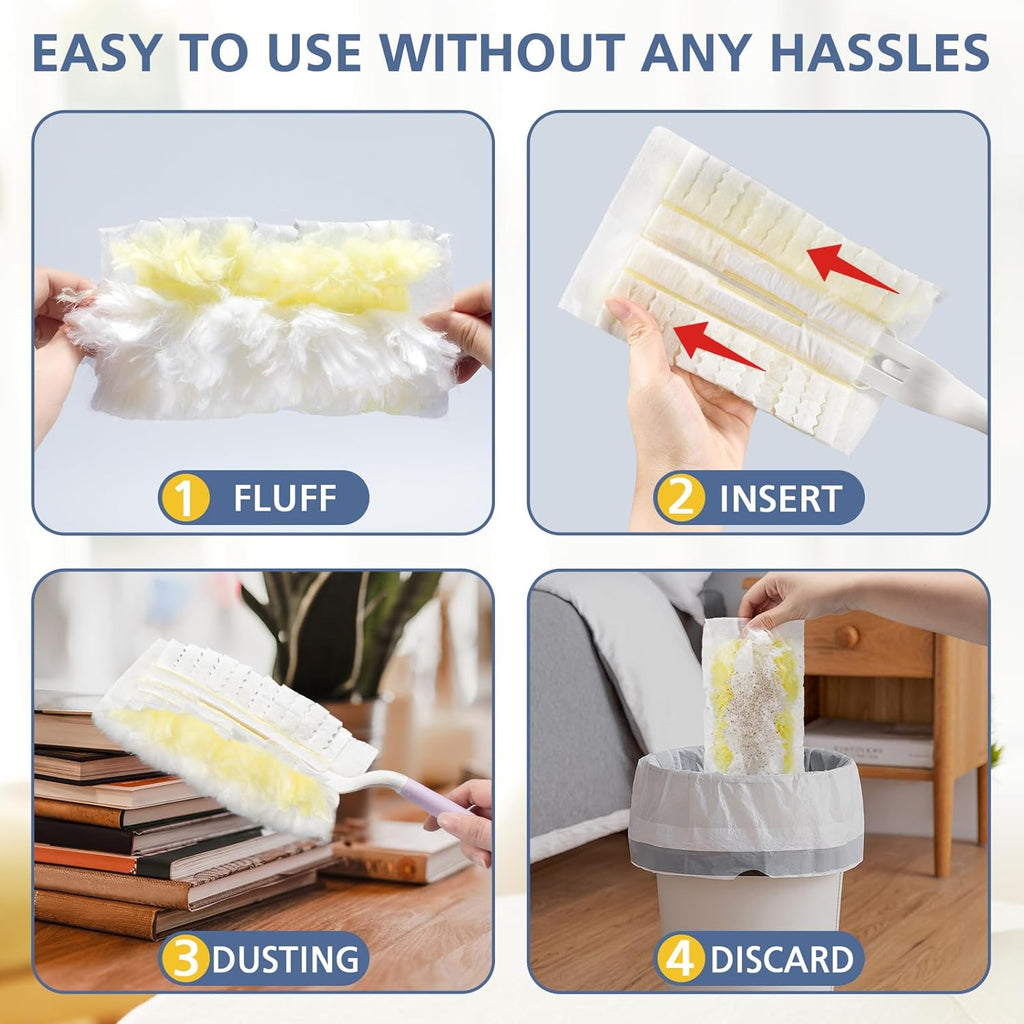 Duster Refills,35 Count Disposable Duster Refill Heavy Duty Dusters Refills Replacement Head,Yellow