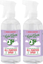 Rebel Green Natural All-Purpose Cleaning Spray - Plant-Based Multi-Surface Cleaner with Essential Oils for Kitchen, Bath, Countertops and More - Lavender & Grapefruit Scent - 16 oz - 2 Pack