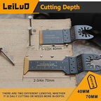 LEILUO 10 Pcs Titanium Multitool Blade Kits for Wood Nails Drywall Cutting Oscillating Saw Blades Universal Oscillating Tool Accessories with Storage Bag Compatible with DeWalt Makita Dremel and More