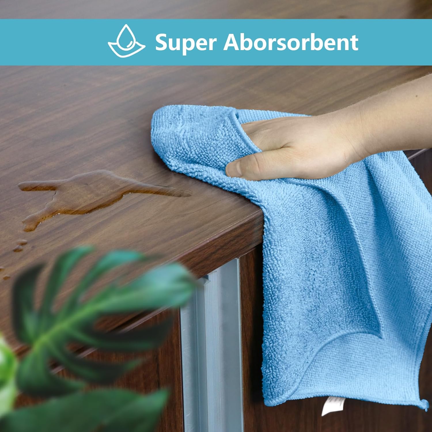 HOMEXCEL Blue Microfiber Cleaning Cloth, 8 Pack Cleaning Towels for Kitchen, Lint Free, Scratch-Free, Highly Absorbent, and Reusable Cleaning Rags for House, Window and Glass, Cars, 11.5 X11.5 inch