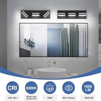 Modern LED Bathroom Lights Fixtures(3-Light),Metal Black Acrylic Wall Lighting,Vanity Lights for Bathroom Over Mirror(6000k 16In