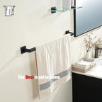 JQK Black Towel Bar, Rounded Edges 29.41 Inch Towel Rack, 304 Stainless Steel Bathroom Wall Mount, Useable Length 27 Inch, TB250L27-PB