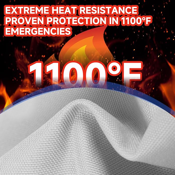 36 Packs Fire Blanket – 39.37x39.37 Inches, 1100℉ Heat Resistant, Emergency Fire Suppression Blanket for Kitchen, Home, Car, Camping – Easy to Use, Non-Toxic, Reusable, Compact & Lightweight