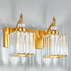 Crystal Vanity Lights Gold 2 Light Bathroom Light Fixtures Over Mirror Modern Vanity Light for Bathroom