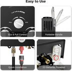 CAMPLUX Portable Water Heater,1.58 GPM Propane Water Heater Outdoor,41,000 BTU Camping Water Heater with 1.6 GPM Water Pump Pack，BW158GP60, Black