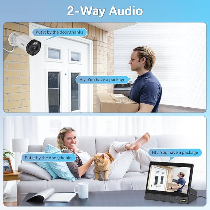 【All-in-One Security System】 4K 2160P Outdoor Wired Security Camera System, Home Video Surveillance & Security Cameras Systems