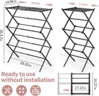 APEXCHASER Clothes Drying Rack, 3-Tier Laundry Drying Rack for Clothes, Expandable Metal Clothing Dryer, Collapsible Towel Rack, Air Drying Rack, Black