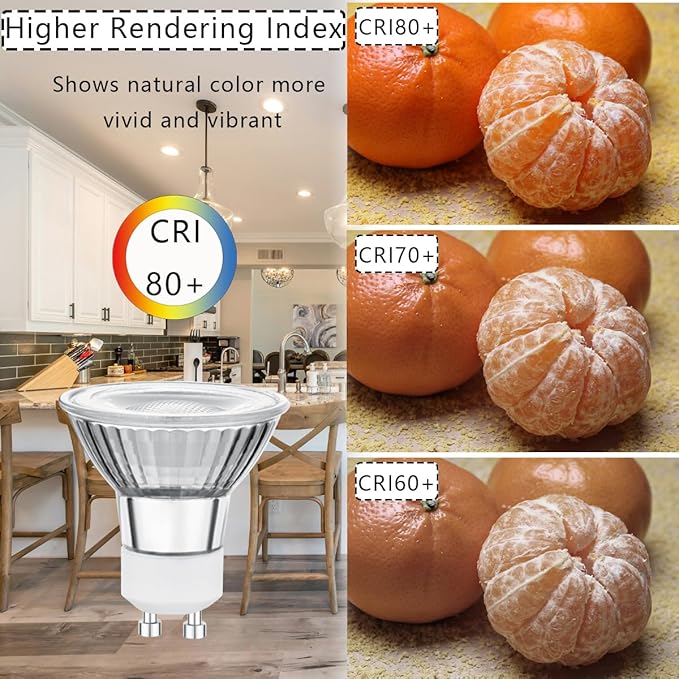 6W LED GU10 Range Hood Light Bulbs, LED Stove Appliance Light Bulb, Kitchen Light Replacement, 50W Halogen Light Bulb Equivalent, Warm White 3000K, 550 Lm, Waterproof IP65, Dimmable, 2 Pack