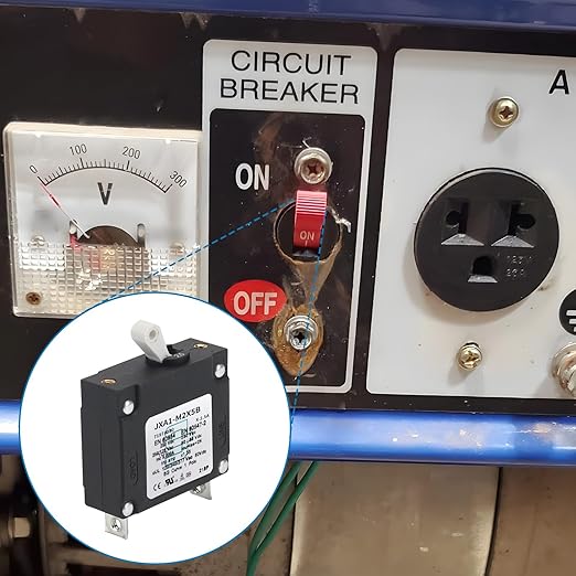 GLOSO J Type Toggle Hydraulic Magnetic Single Pole Circuit Breaker AC/DC Manual Reset Switch Yachts Campers Caravans Black Toggle, 20A, J1P