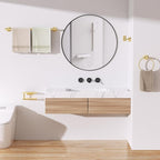 TURS Brushed Gold 5 Piece Bathroom Hardware Set, SUS304 Stainless Steel Bath Towel Bar Set, Bathroom Towel Rack Set Wall Mounted
