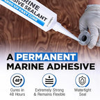 3 oz Marine Adhesive Sealant 5200 Fast Cure (White) - Permanent, Watertight Bonding and Sealing - UV Resistant, Above & Below Waterline - Compare to 05203 and 06520 FC M - by Berkland