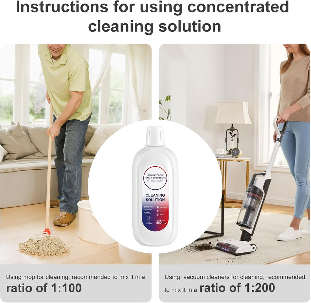 Compatible with Tineco Cleaning Solution Lavender Scent Floor Cleaning Solution, Suitable for All Robot Vacuum Cleaners and Wireless Wet Dry Dual-Use Vacuum Cleaners (2 Bottle, Lavender)