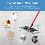 8 Pack Replacement Pads for O-Cedar H2prO Flat Mop System, Microfiber Flat Pads for O Cedar H2prO Flat Mop, Machine Washable/ Reusable, Powerful Stain Removal, for Hardwood, Tile, Marble, Baseboards.