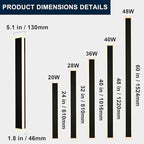 MELUCEE 2PCS 32in LED Long Wall Light Outdoor Wall Mounted Lighting Fixture 5.1in Wide Long Strip Wall Lamps IP65 Waterproof Suitable for Courtyard Exterior Wall Patio Garage, 3000K-6000K