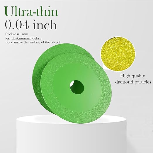 Generic 5Pcs 4 inch Glass Cutting Disc for Angle Grinder 7/8"" (Model 100/115/125),1mm Ultra-Thin Diamond Cutting Saw Blade for Ceramic,Tile,Glass,Jade,Wine Bottles,Crystal