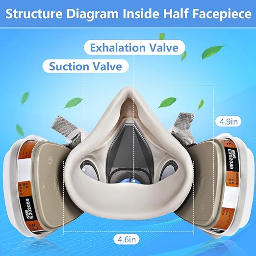 Reusable Respirator Mask with Filters - Respirator Mask for Chemical Gas Dust Mask for Painting Spraying Sanding Welding Woodworking