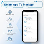 Keypad Smart Door Lock with Handle: Kucacci Keyless Entry Fingerprint Lock - Digital Code Handle with Keypad - Electronic Smart Knob for Front Door - Deadbolt Alternative with App - Easy Installation