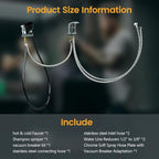 Salon Shampoo Bowl Faucet Vacuum Breaker Kit Spa Beauty Salon Shampoo Bowl Sink Hair Salon Bath Accessories Bathroom Hot Cold Faucet Spray Hose Replacement Set for Backwash Barber Chair