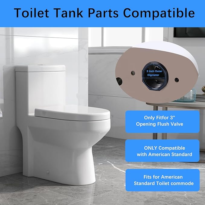Toilet Tank to Bowl Gasket Coupling Kit Fits for American Standard Champion 4 Toilet AS738756-0070A,3" Flush Valve Toilet Replacement Parts Includes Washer and Bolts Seals,Fits Most Toilet Tank Repair