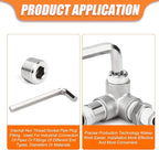 GASHER 25PCS Stainless Steel Internal Hex Thread Socket Pipe Plug Fitting 1/8" 1/4" 3/8" 1/2" 3/4" NPT Male