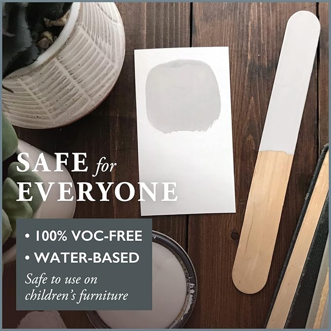 AMY HOWARD AT HOME Chalk-Based One Step Paint for Furniture, Cabinetry, Decor, Finish, and More | No Stripping, Sanding, or Priming | Ultra-Light Base | 32 Ounce | Parisian Gray