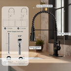 FORIOUS Antique Kitchen Faucet with Pull Down Sprayer, Oil Rubber Brown, High Arc Single Handle Vintage Spring Sink Faucet 1 or 3 Hole for Pot Filler, Farmhouse Camper Laundry Camper