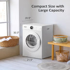 ROVSUN 1.8 Cu.Ft Portable Clothes Dryer, 1020W High End Front Load Electric Dryer, Compact Laundry Dryer with Electronic Screen Control & Stainless Steel Tub for Apartment, Home