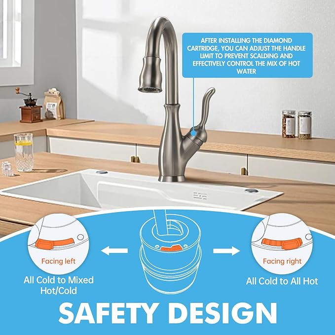 RP50587 Cartridge Replacement for Delta Single Handle Kitchen and Lavatory Faucets, Works with DIAMOND Seal Technology Models Featuring a 36 mm Motion, (Include RP51503 Bonnet Nut）