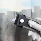 Gomake Locking Razor Blade Scraper with Safety Cap, Glass Cooktop Scraper with 10PCS Black Carbon Steel Blades for Glass Clean, Paint and Old Label,Decal Sticker Remover, Stove Top Scraper Tool