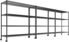 REIBII 55.5''W Storage Shelves 2500LBS Wire Shelving Unit with Wheels Heavy Duty Metal Shelves for Storage Adjustable Garage Storage Rack Pantry Shelf Kitchen Shelving, 75.6" H X 55.5''W X 24" D, 3PCS