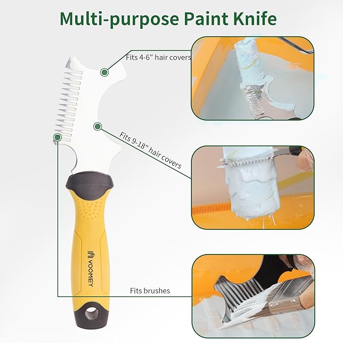 VOOMEY Paint Roller Kit, 12 Inch Paint Tray, 9-Inch Paint Roller Extension Pole, Small Paint Roller, Paint Brush, 28 Piece Set,Great for Professional Painters and Home Decoration