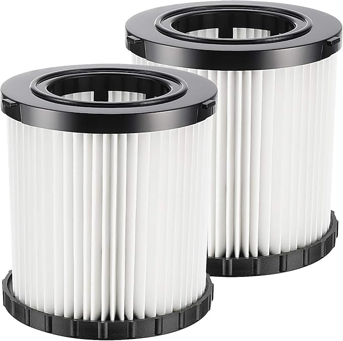 DCV580H DCV581H Vacuum Replacement Filter for DEWALT 20V MAX Wet/Dry VAC DCV580H (Cordless) DCV581H DCV5801H Portable Shop Vac Vacuum 2 Gallon Tank Capacity, Washable and Reusable Hepa Filter, 2 Pack
