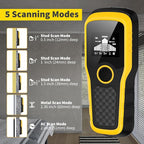 Stud Finder Wall Scanner, Advanced 5-in-1 Detector for Wood, Metal, Joists, Pipes, and AC Wires, New version Intelligent Chip, High-Definition LCD Display Screen & Audible Alarm (Light-Yellow)