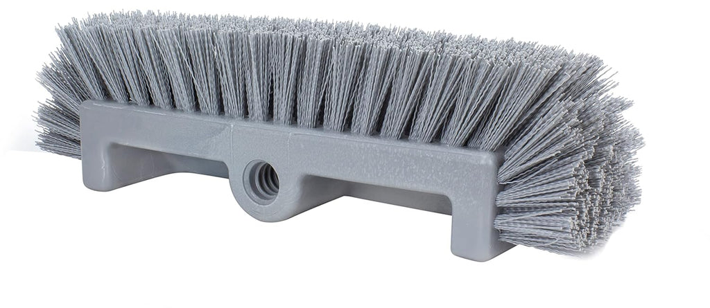 SPARTA Multi-Level Tile Scrub Brush 12" Wide Brush Head, Heavy-Duty Tile Cleaning Brush with End Bristles for Commercial Tiles, Tubs and Floor, Plastic, 12 Inches, Gray