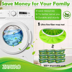 3 Pack Reusable Microfiber Mop Pads for Swiffer Sweeper Mop, Wet & Dry Use, Compatible with 10-12 Inch Flat Mops, Washable, Fits All Types of Floors