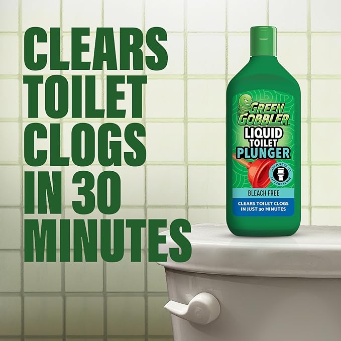Green Gobbler Liquid Toilet Plunger | Clog Remover | Safe for Toilets and Septic