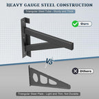 2 Pack Heavy Duty Garage Wall Shelving Set (1x4ft), Wall Mounted Garage Shelves 500lbs Capacity, 12"x48" Shelf Storage Rack Floating Shelves, Black