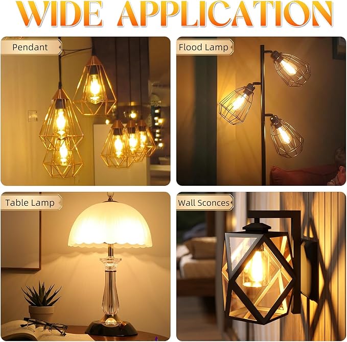 E26 Bulb, Non-Dimmable Edison Bulbs 60 watt LED Equivalent, 2700K Warm White, ST58 Vintage Light Bulbs, 90+ CRI, 6W 600LM, E26 Medium Base, Clear Glass, 18 Pack