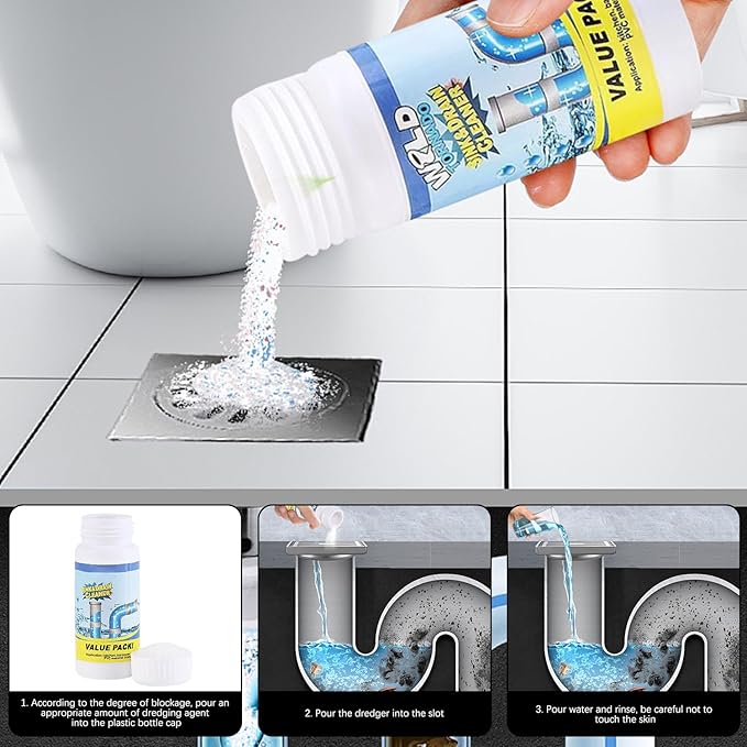 Acssart Sink and Drain Cleaner, Acssart Foam, Wild, Sink Drain Cleaner Fast Powerful Pipeline Dredging Agent for Bathroom Kitchen Toilet Pipe (1 Set)