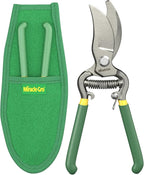 Miracle-Gro 8 in. Bypass Pruning Shears with Belt Pouch – 1/2 in. Cutting Capacity Hand Pruner with Carbon Steel Blade and Comfort Grip – Garden Tool for Live Plants and Soft Stems