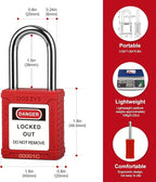 Lockout Tagout Locks with 2 Master Keys｜12-Pack Red OSHA Loto Lock｜Keyed Different & Laser Coding｜Lock Out Padlock Kits for Machinery & Electrical Panels