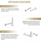 142 Pieces #8 x 1/2" 5/8" 3/4" 1" 1-1/4" Phillips Countersunk Head Self-Tapping Screws, Wood Screws Assortment Kit, 304 Stainless Steel