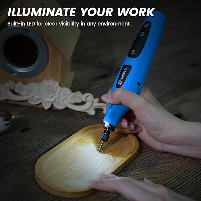 HARDELL Cordless Rotary Tool 4V, 6-Speed Mini Rotary Tool with Digital Display, 80Pcs Accessories, Type-C Charging Multi-function Engraving Tool for Cutting, Sanding, Grinding, Drilling