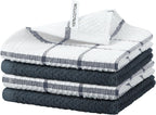 Niallant 4PCS Cotton Terry Dish Rags, Quick Drying Dish Cloths, Kitchen Towels, Grey, 12x12in