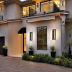 tewei 15.7 Inch Modern Outdoor Wall Sconce, Long Black LED Exterior Lighting Fixtures, Modern Large Outdoor Front Porch Lights Outside Wall Mount Lights for House, Warm White 3000K, 1 Pack